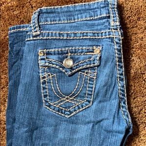 Juniors size denim jeans